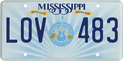 MS license plate LOV483