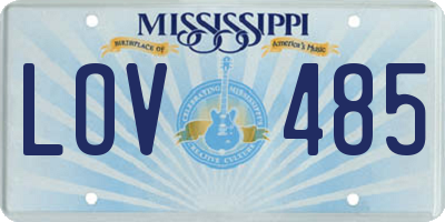 MS license plate LOV485