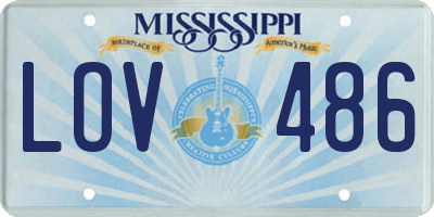 MS license plate LOV486