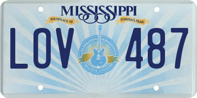 MS license plate LOV487