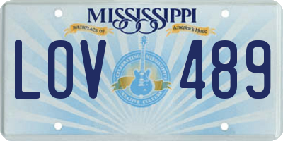 MS license plate LOV489