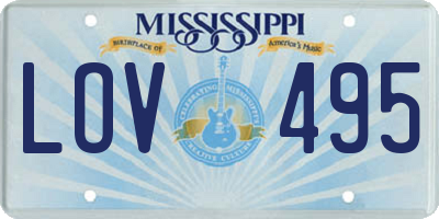 MS license plate LOV495