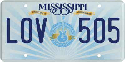 MS license plate LOV505