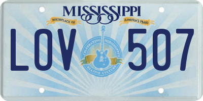 MS license plate LOV507