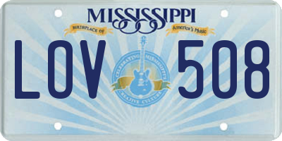 MS license plate LOV508