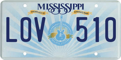MS license plate LOV510