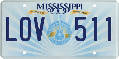 MS license plate LOV511