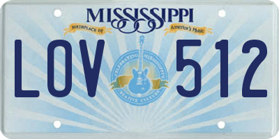 MS license plate LOV512