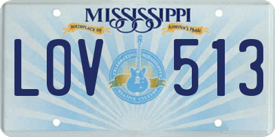 MS license plate LOV513