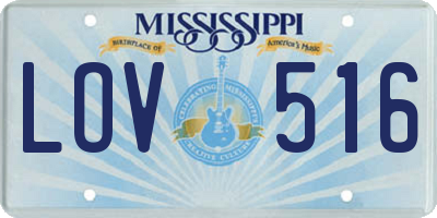 MS license plate LOV516