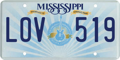 MS license plate LOV519