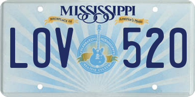 MS license plate LOV520