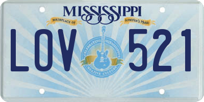 MS license plate LOV521