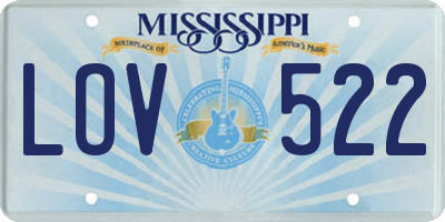 MS license plate LOV522
