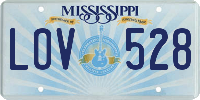 MS license plate LOV528