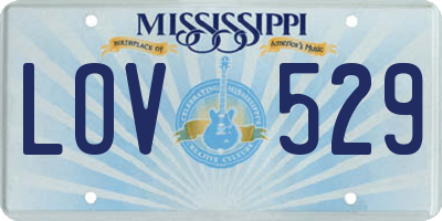 MS license plate LOV529