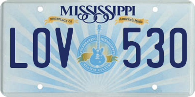 MS license plate LOV530