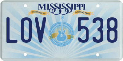 MS license plate LOV538