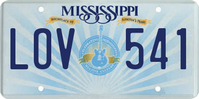MS license plate LOV541