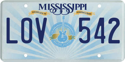 MS license plate LOV542
