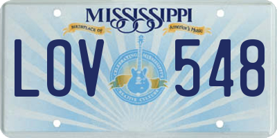 MS license plate LOV548