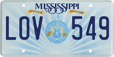 MS license plate LOV549