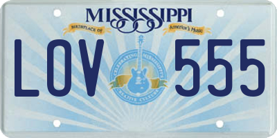 MS license plate LOV555