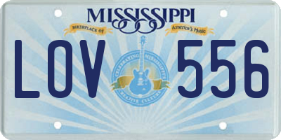 MS license plate LOV556