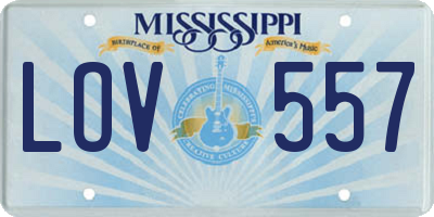 MS license plate LOV557