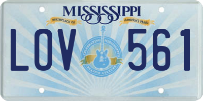 MS license plate LOV561