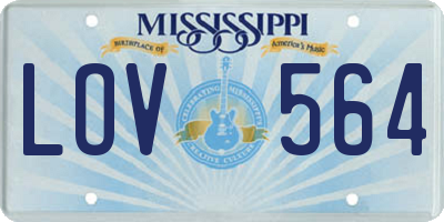 MS license plate LOV564