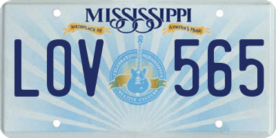 MS license plate LOV565