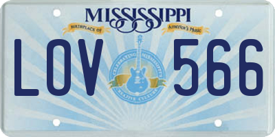MS license plate LOV566