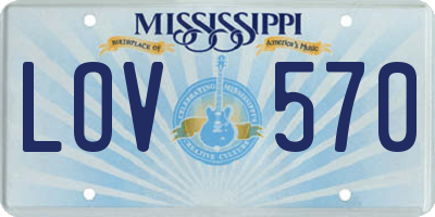 MS license plate LOV570