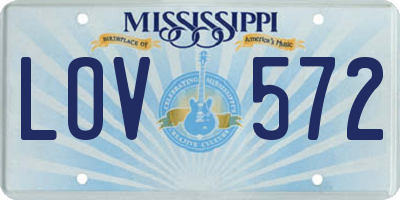 MS license plate LOV572