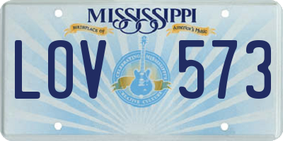 MS license plate LOV573