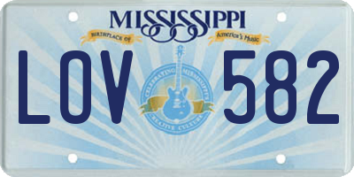 MS license plate LOV582