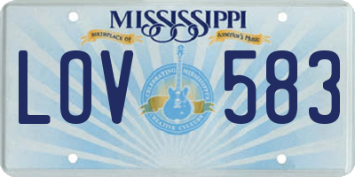 MS license plate LOV583