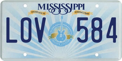 MS license plate LOV584