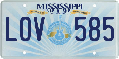 MS license plate LOV585