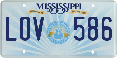 MS license plate LOV586