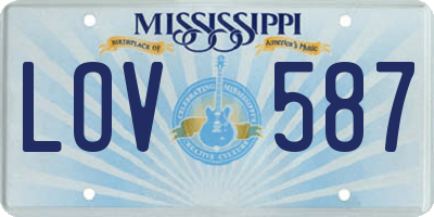 MS license plate LOV587