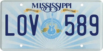 MS license plate LOV589