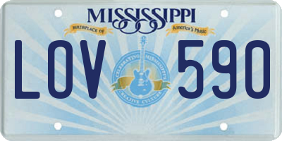MS license plate LOV590