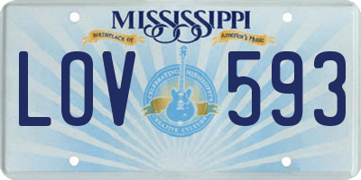 MS license plate LOV593