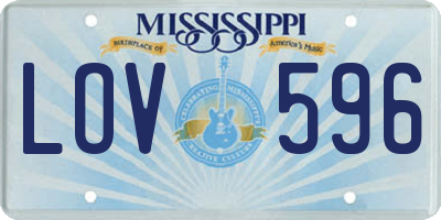 MS license plate LOV596