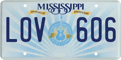 MS license plate LOV606