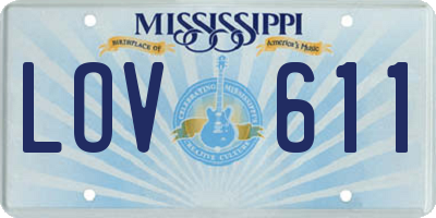 MS license plate LOV611