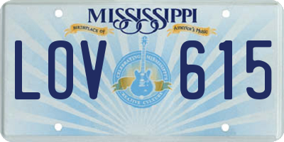 MS license plate LOV615