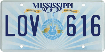 MS license plate LOV616